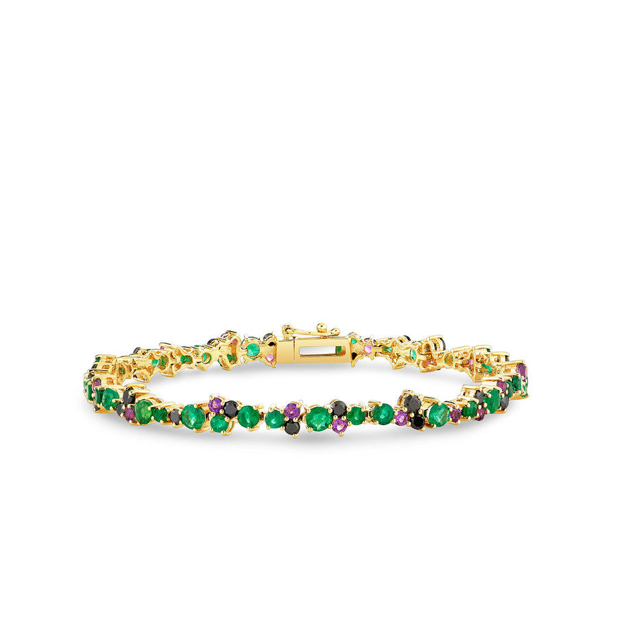 Gold, Emerald & Amethyst Wicked Elphaba Cocktail Eternity Bracelet - Sydney Evan Fine Jewelry