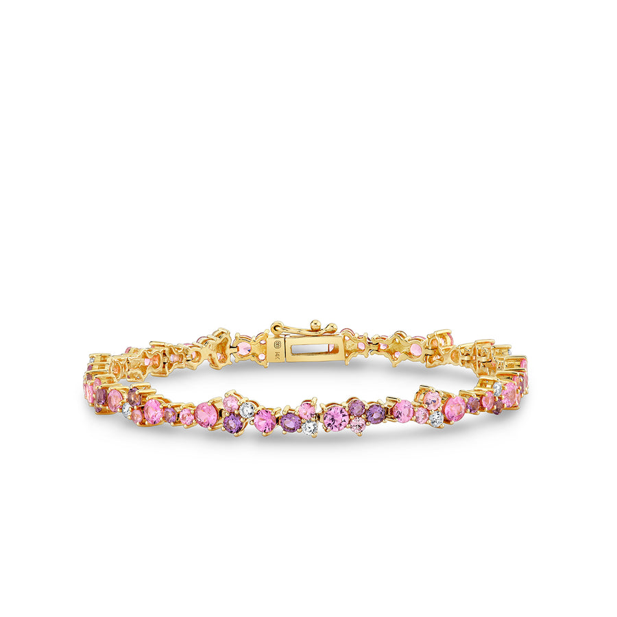 Gold, Diamond, Pink Sapphire & Amethyst Wicked Glinda Cocktail Eternity Bracelet - Sydney Evan Fine Jewelry