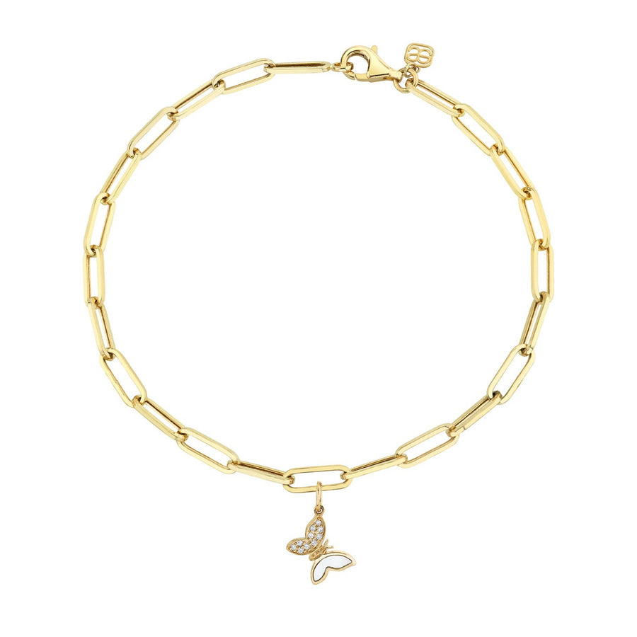 Gold & Diamond Tiny Butterfly Anklet - Sydney Evan Fine Jewelry