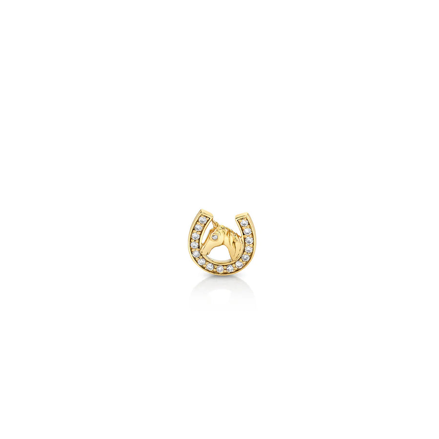 Gold & Diamond Horse Horseshoe Stud - Sydney Evan Fine Jewelry