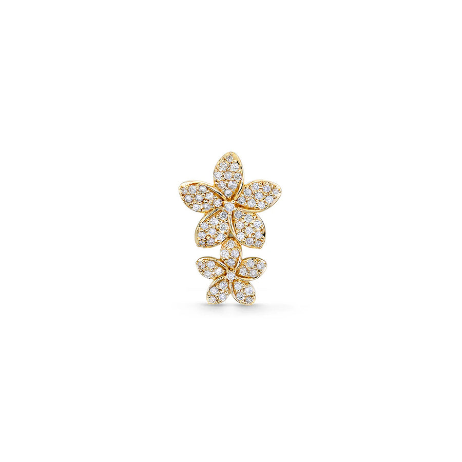 Gold & Diamond Double Plumeria Stud - Sydney Evan Fine Jewelry