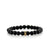 Men's Collection Gold & Black Diamond Fluted Rondelle on Onyx