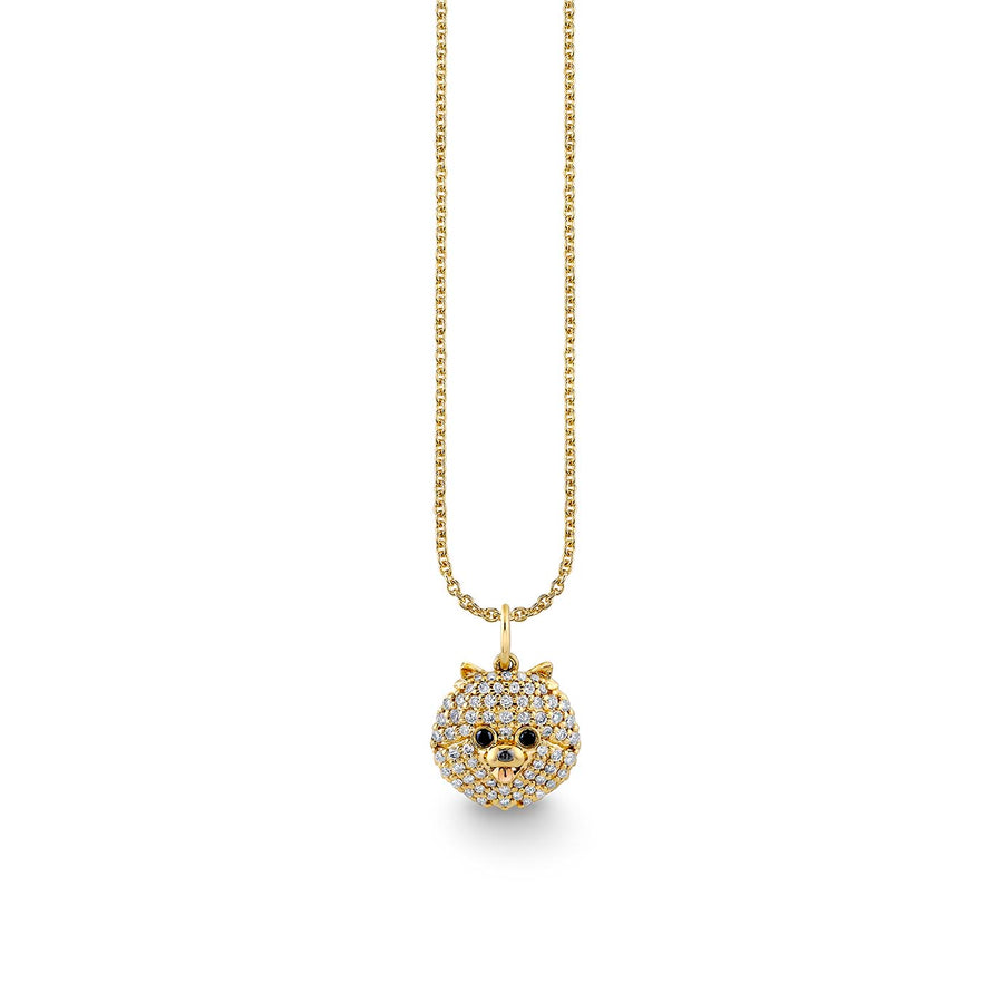 Gold & Diamond Pomeranian Charm - Sydney Evan Fine Jewelry