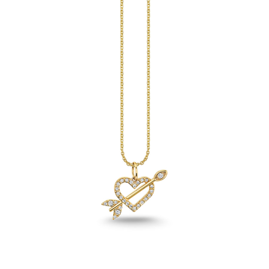 Gold & Diamond Arrow Heart Charm - Sydney Evan Fine Jewelry