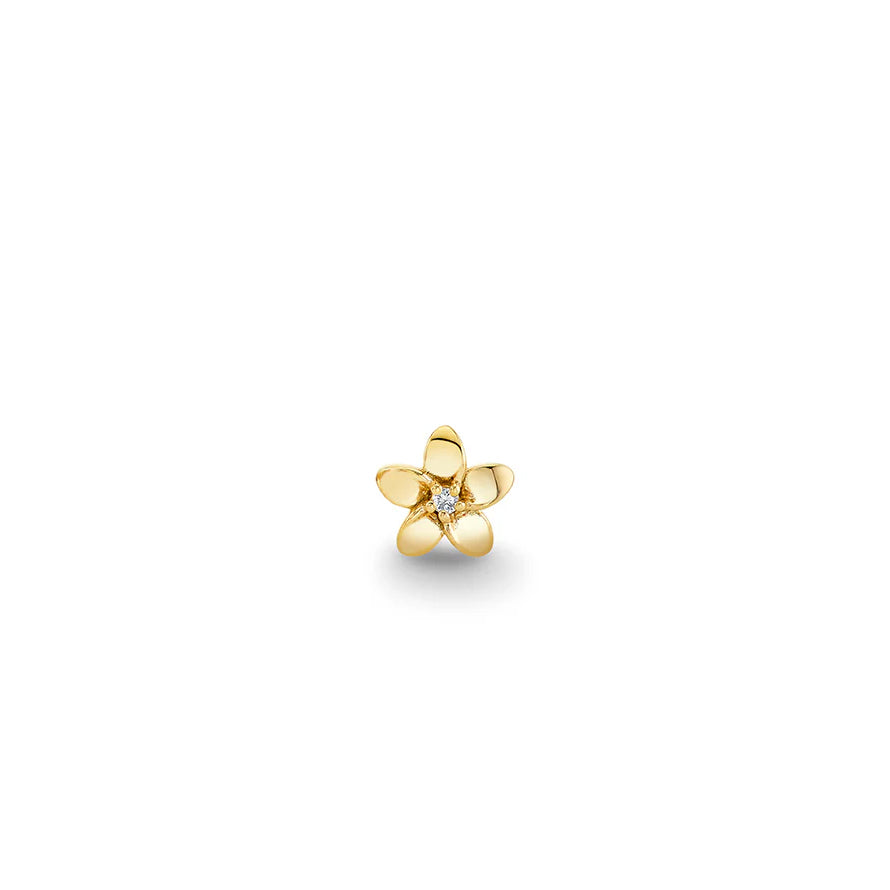 Kids Collection Gold & Diamond Tiny Plumeria Stud - Sydney Evan Fine Jewelry