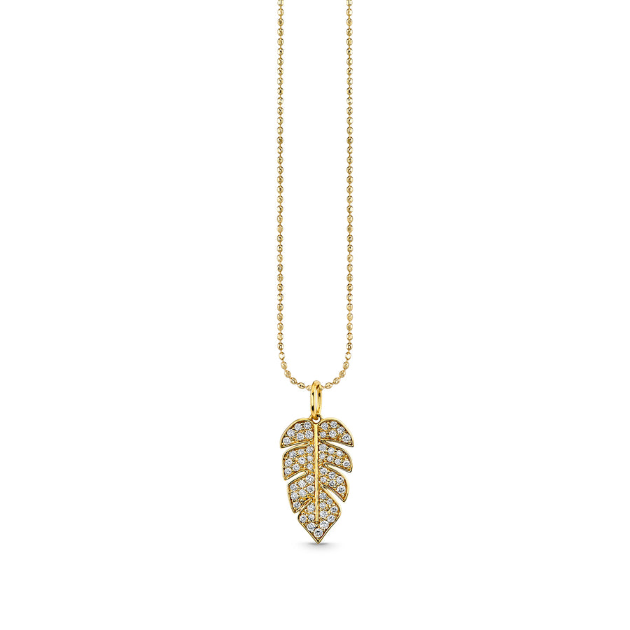 Gold & Diamond Leaf Charm - Sydney Evan Fine Jewelry