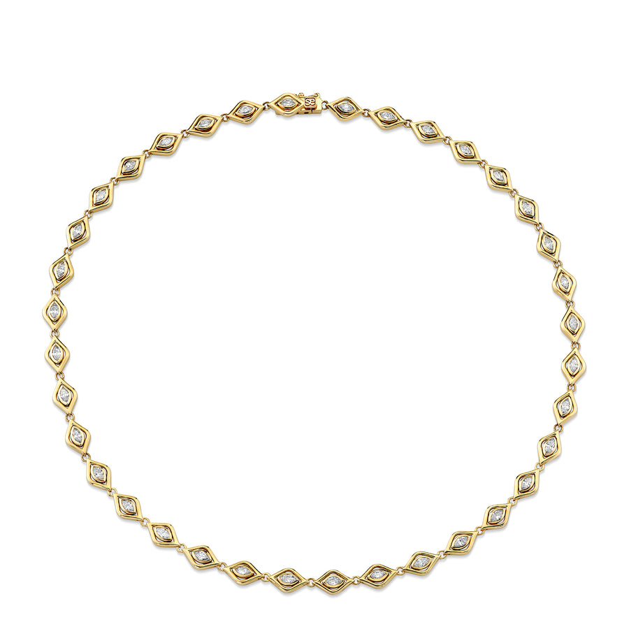 Gold & Diamond Marquise Eye Eternity Necklace - Sydney Evan Fine Jewelry