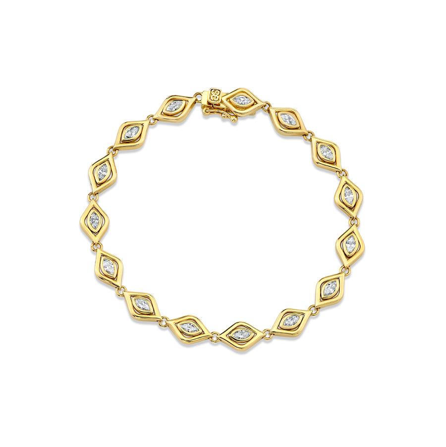 Gold & Diamond Floating Marquise Eye Eternity Bracelet - Sydney Evan Fine Jewelry