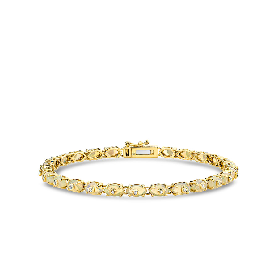 Gold & Diamond Tiny Carved Stone Eternity Bracelet - Sydney Evan Fine Jewelry