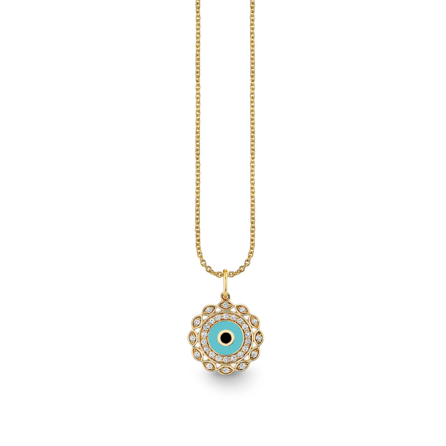 Gold & Diamond Small Marquise Eye Charm - Sydney Evan Fine Jewelry