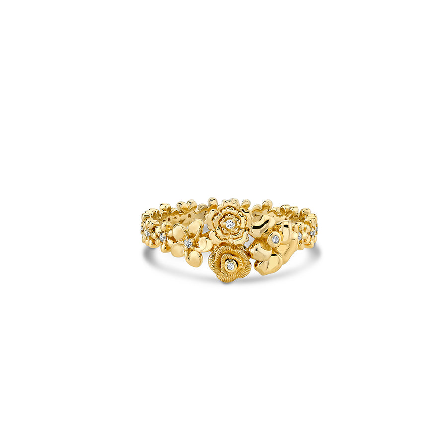 Gold & Diamond Flower Cluster Ring - Sydney Evan Fine Jewelry