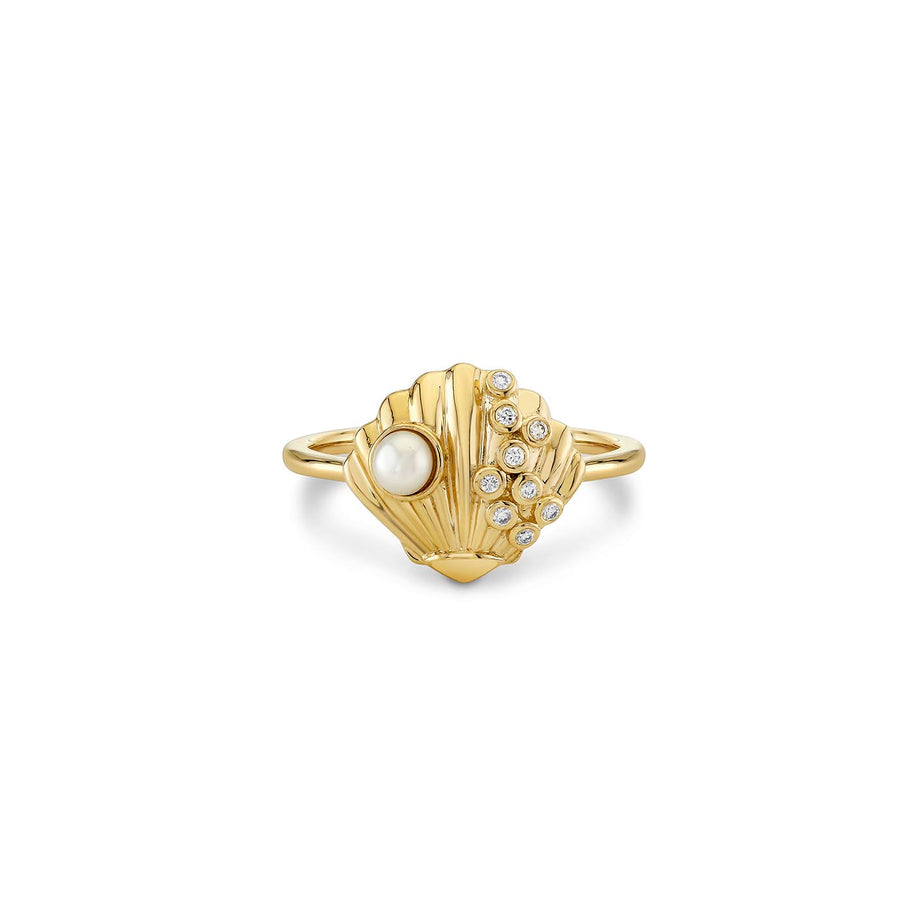 Gold & Diamond Clam Shell Ring - Sydney Evan Fine Jewelry