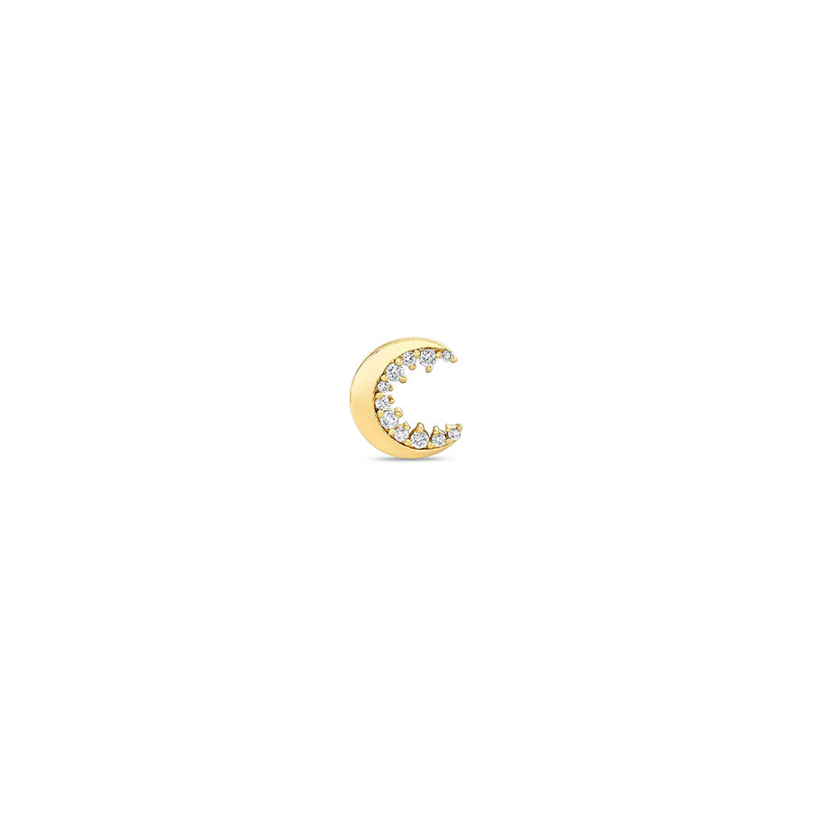 Gold & Diamond Cocktail Crescent Moon Stud - Sydney Evan Fine Jewelry