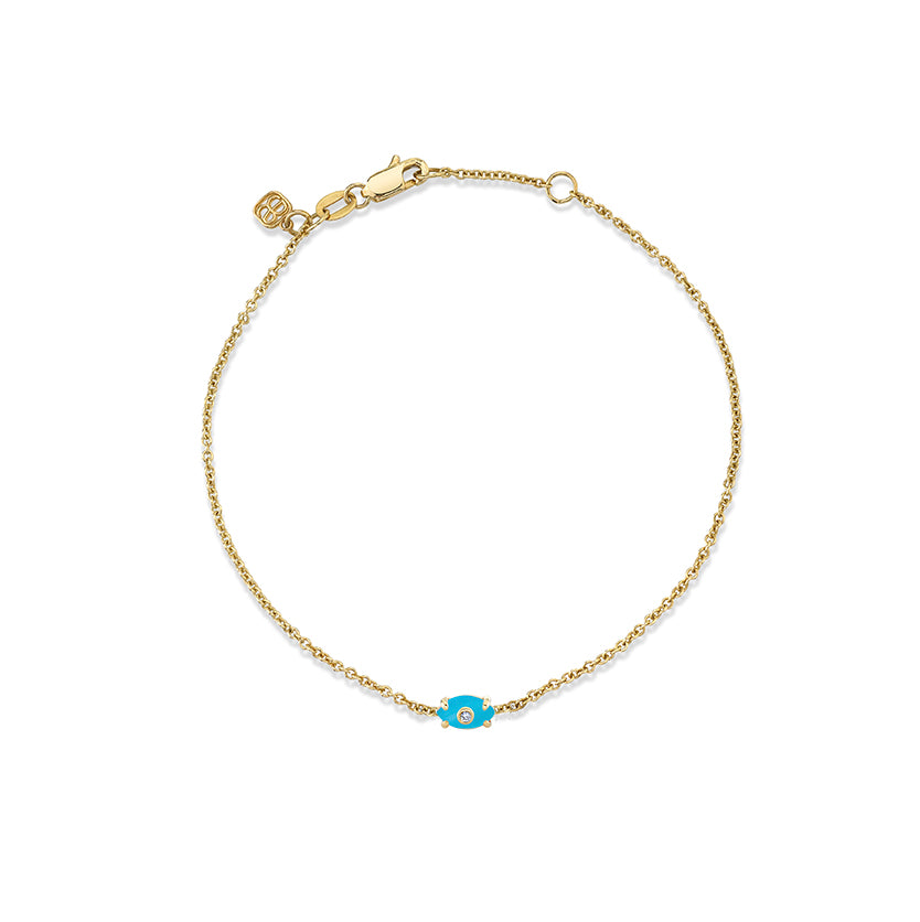 Gold & Diamond Tiny Carved Stone Bracelet - Sydney Evan Fine Jewelry