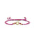 Gold & Diamond Lucky Coin Cord on Raspberry Cord Bracelet