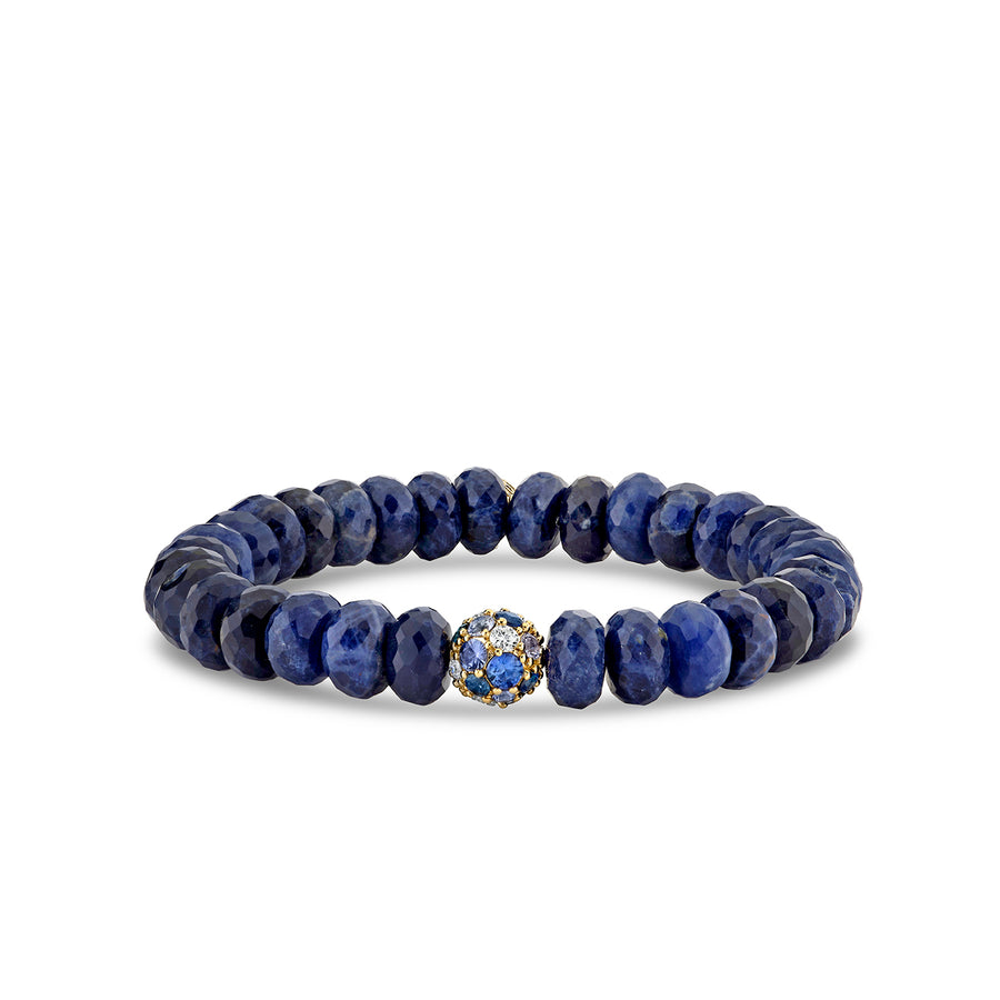 Gold, Diamond & Sapphire 8 mm Cocktail Ball Bead on Sodalite - Sydney Evan Fine Jewelry