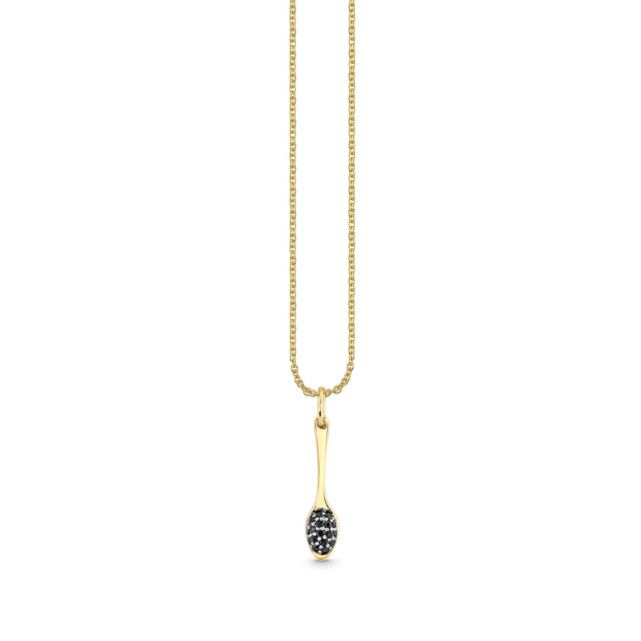 Gold & Onyx Small Caviar Spoon Charm - Sydney Evan Fine Jewelry