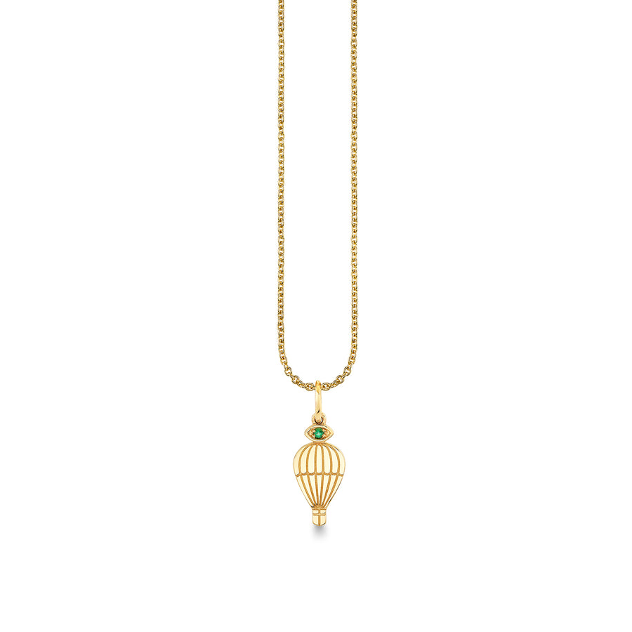 Gold & Emerald Wicked Pure Hot Air Balloon Charm - Sydney Evan Fine Jewelry