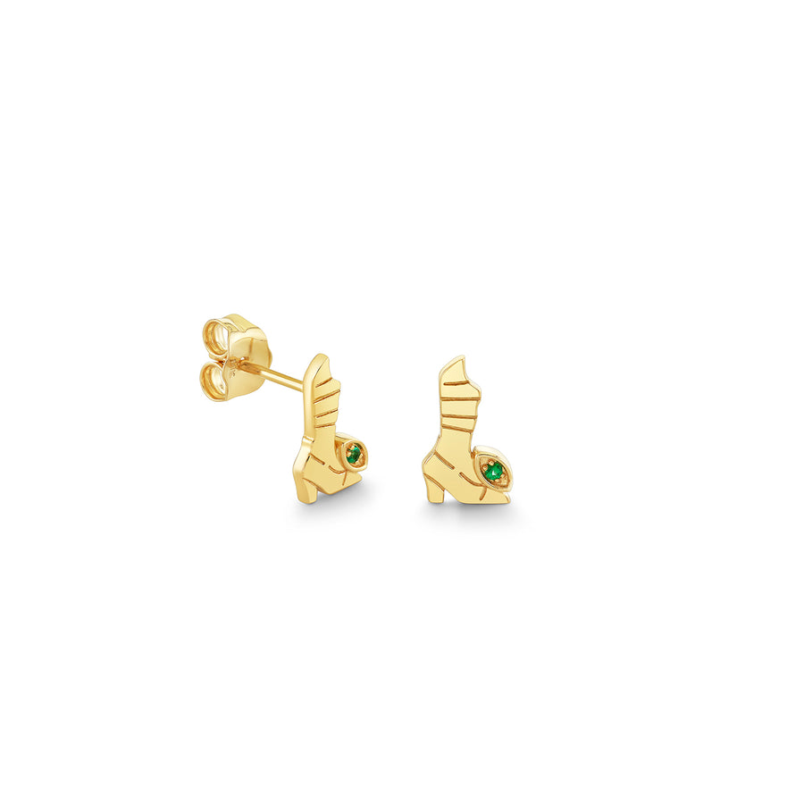 Gold & Emerald Wicked Elphaba Pure Boot Stud - Sydney Evan Fine Jewelry