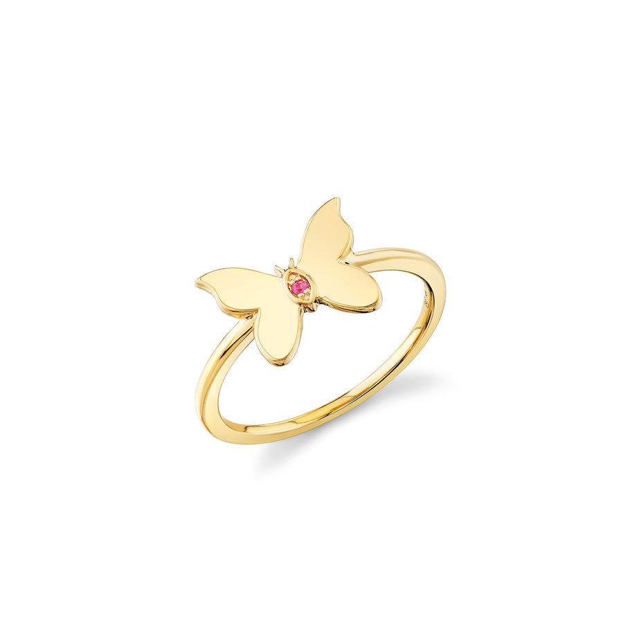 Gold & Pink Sapphire Wicked Glinda Butterfly Ring - Sydney Evan Fine Jewelry