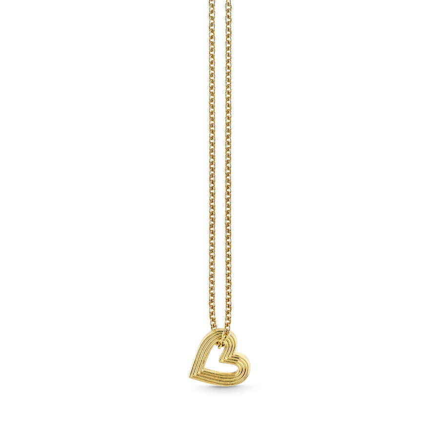 Gold Small Fluted Heart Charm - Sydney Evan Fine Jewelry