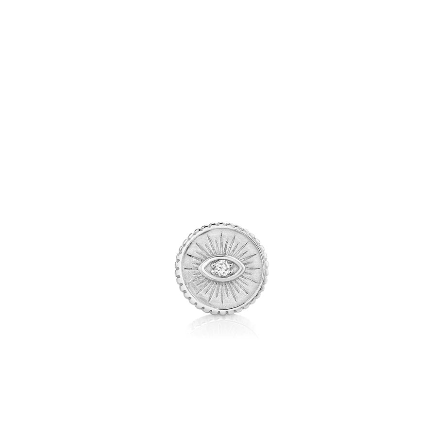 Gold & Diamond Small Marquise Eye Coin Stud - Sydney Evan Fine Jewelry