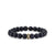 Gold & Sapphire 8mm Scallop Edge Pave Rondelle on Blue Goldstone