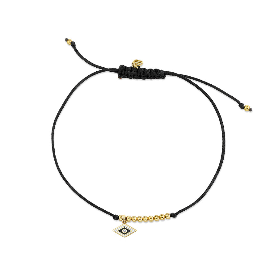 Gold & Enamel Tiny Groovy Eye Cord Bracelet - Sydney Evan Fine Jewelry