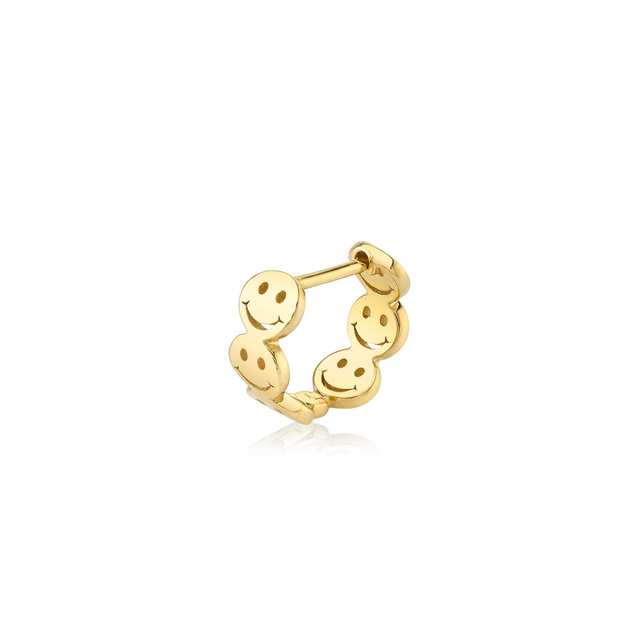 Kids Collection Pure Gold Happy Face Huggie Hoops - Sydney Evan Fine Jewelry