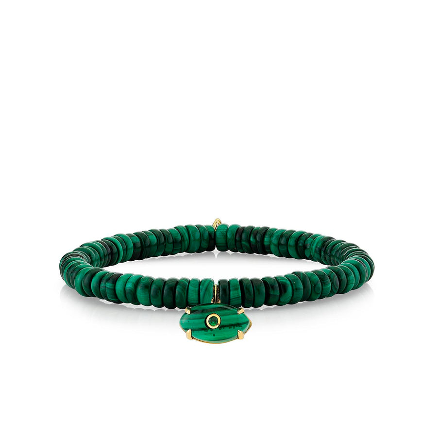 Men's Collection Gold & Emerald Carved Stone on Malachite - Sydney Evan Fine Jewelry