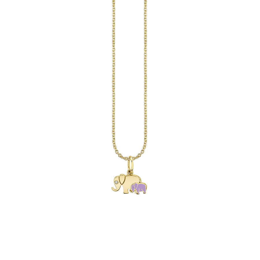 Gold & Enamel Elephant Family Charm - Sydney Evan Fine Jewelry