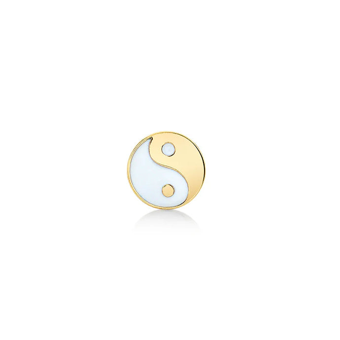 Gold & Enamel Yin Yang Stud - Sydney Evan Fine Jewelry