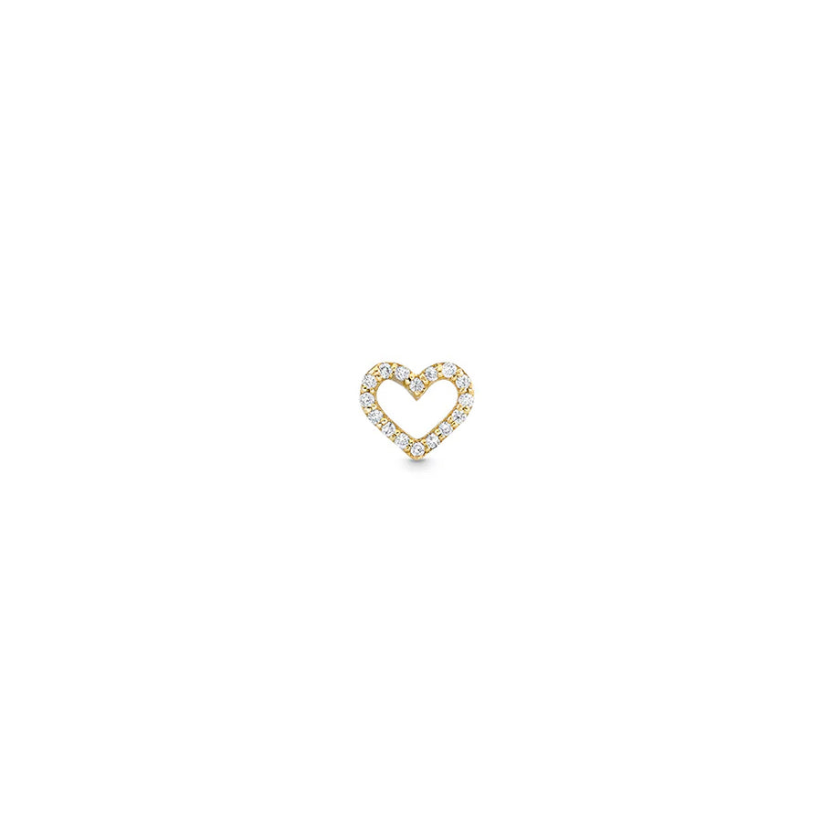 Gold & Diamond Open Heart Stud - Sydney Evan Fine Jewelry