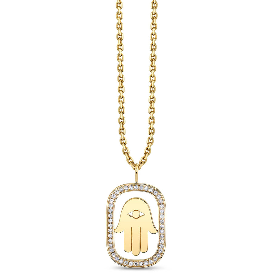 Men's Collection Gold & Diamond Large Hamsa Open Icon Charm - Sydney Evan Fine Jewelry
