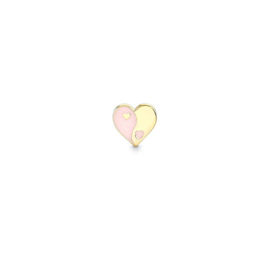 Gold & Enamel Yin Yang Heart Stud - Sydney Evan Fine Jewelry