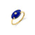 Gold & Diamond Carved Stone Evil Eye Ring