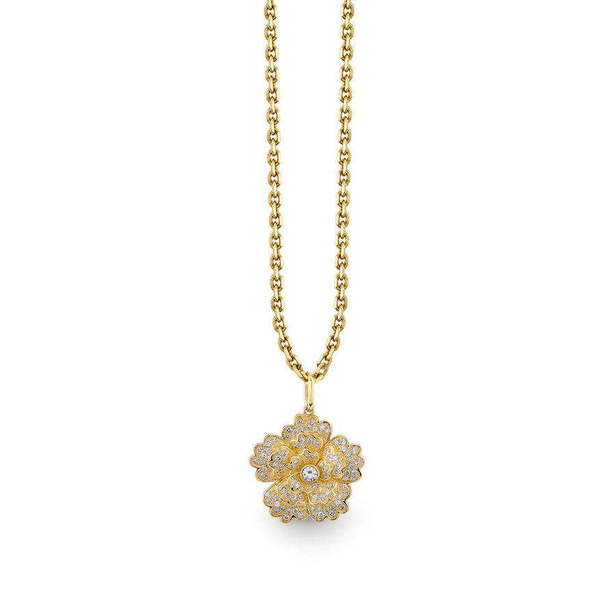 Gold & Diamond Large Begonia Charm - Sydney Evan Fine Jewelry