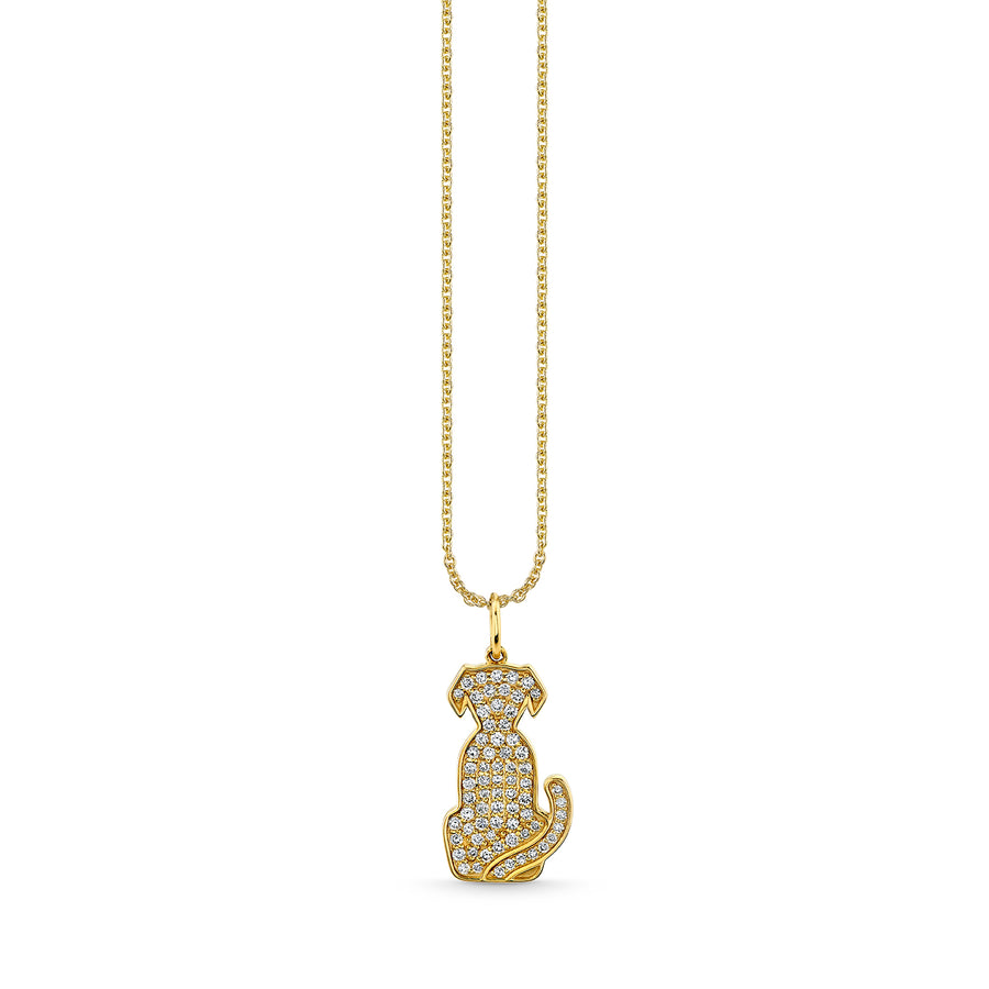 Gold & Diamond Sitting Dog Charm - Sydney Evan Fine Jewelry