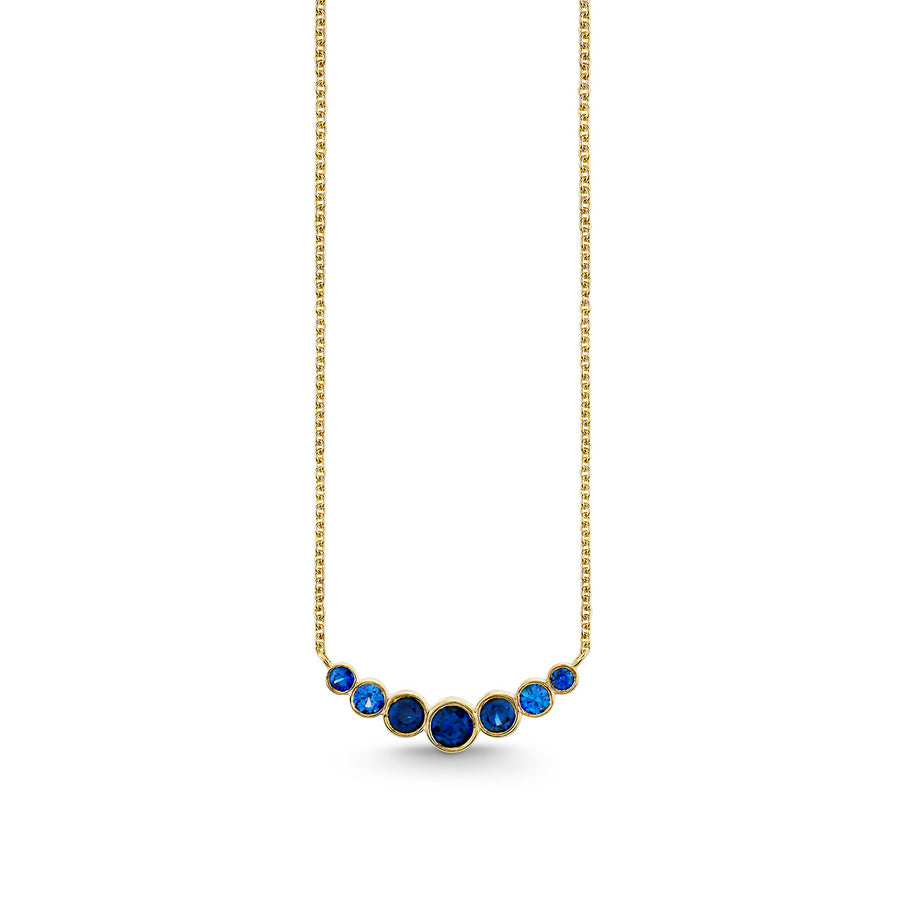 Gold & Sapphire Graduated Bezel Necklace - Sydney Evan Fine Jewelry