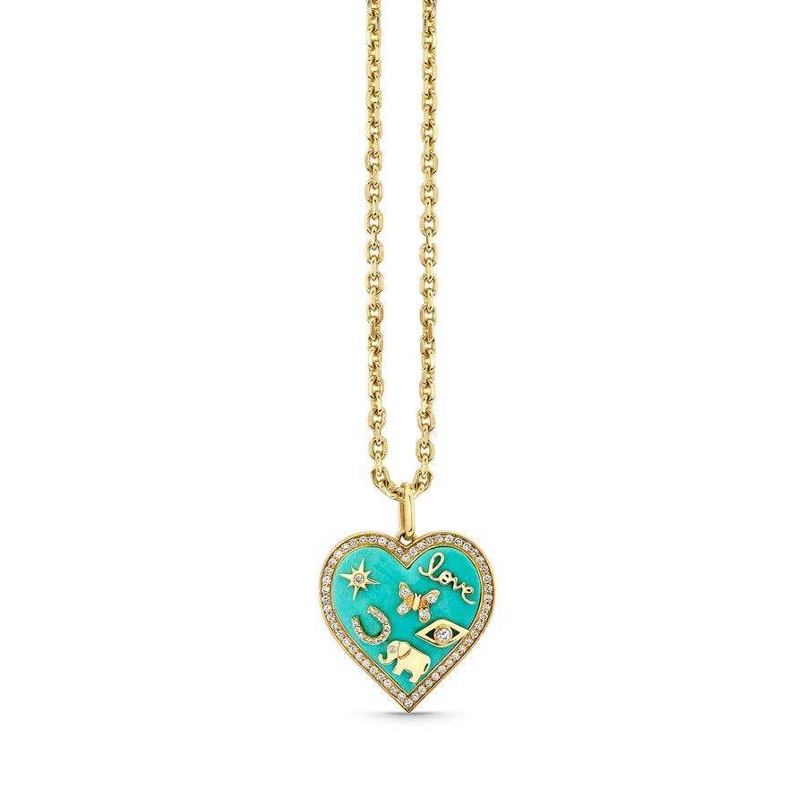 Gold & Diamond Puffy Icon Heart Charm - Sydney Evan Fine Jewelry
