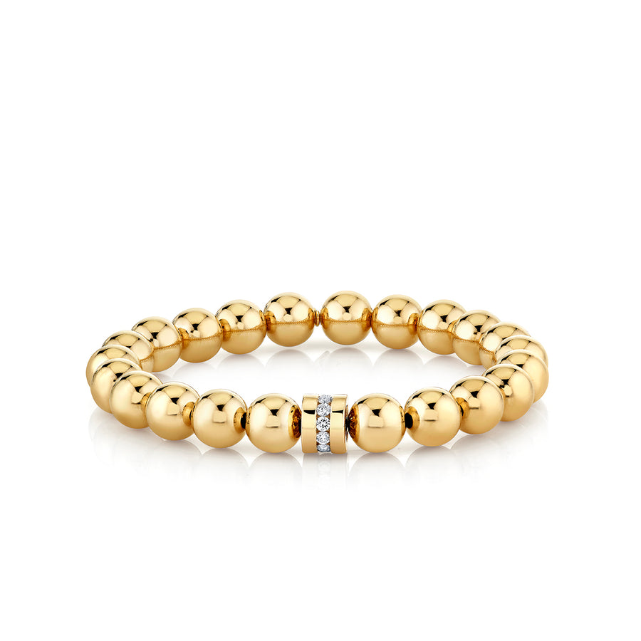 Gold & Diamond Rondelle on Gold Beads - Sydney Evan Fine Jewelry