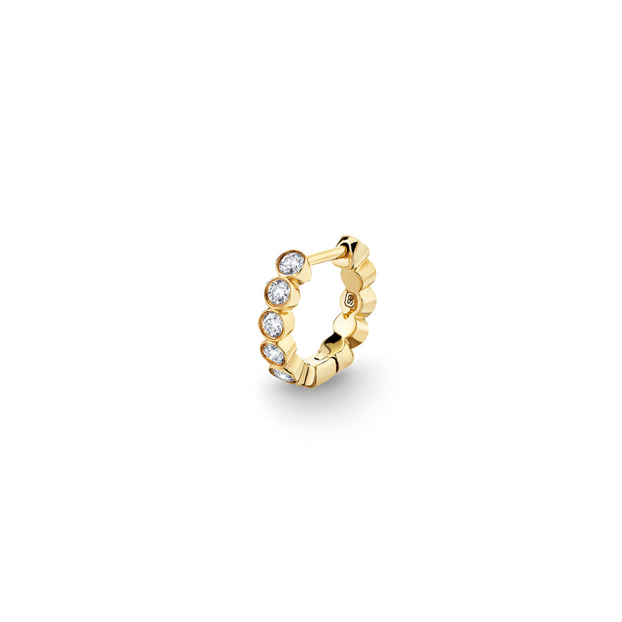 Gold & Diamond Bezel Huggie Hoops - Sydney Evan Fine Jewelry