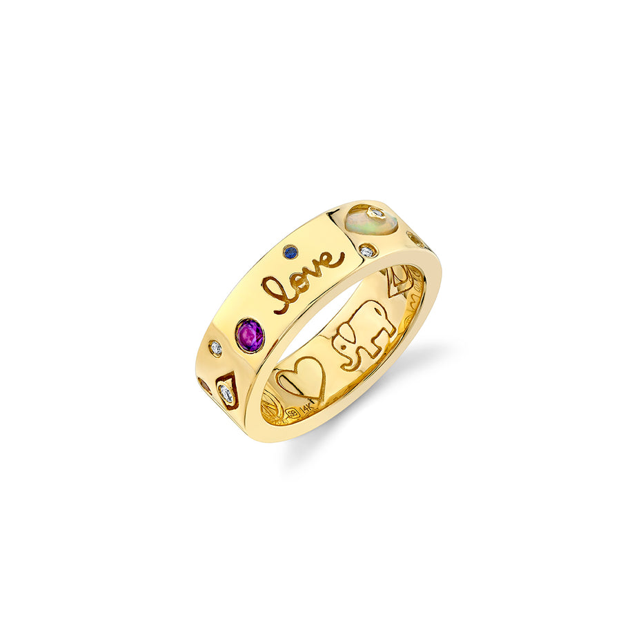 Gold & Diamond Iconography Ring - Sydney Evan Fine Jewelry