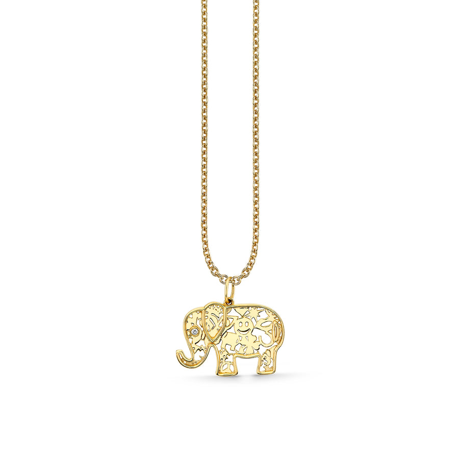 Pure Gold Wallpaper Elephant Charm - Sydney Evan Fine Jewelry