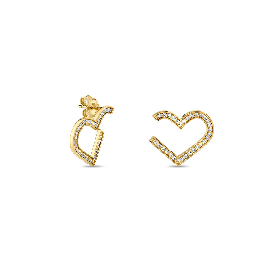 Gold & Diamond Heart Wrap Hoop - Sydney Evan Fine Jewelry