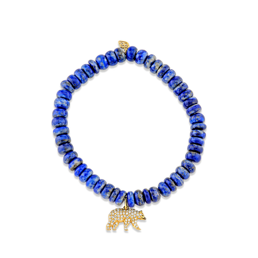 Gold & Diamond Bear on Lapis - Sydney Evan Fine Jewelry