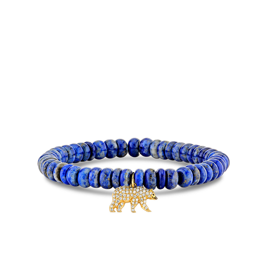 Gold & Diamond Bear on Lapis - Sydney Evan Fine Jewelry