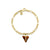 Gold & Diamond Marquise Eye Carved Stone Shark Tooth Bracelet