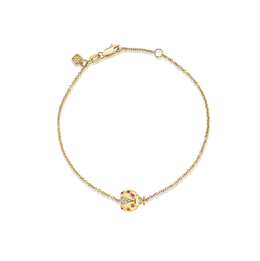Gold & Diamond Ladybug Bracelet - Sydney Evan Fine Jewelry