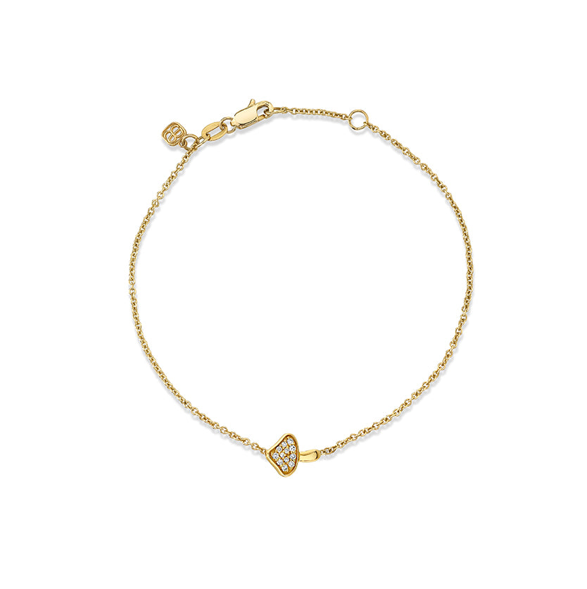 Gold & Diamond Small Mushroom Bracelet - Sydney Evan Fine Jewelry
